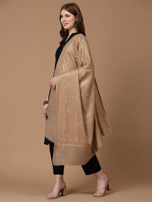 Women's Silky Aari Embroidery Wool Shawl